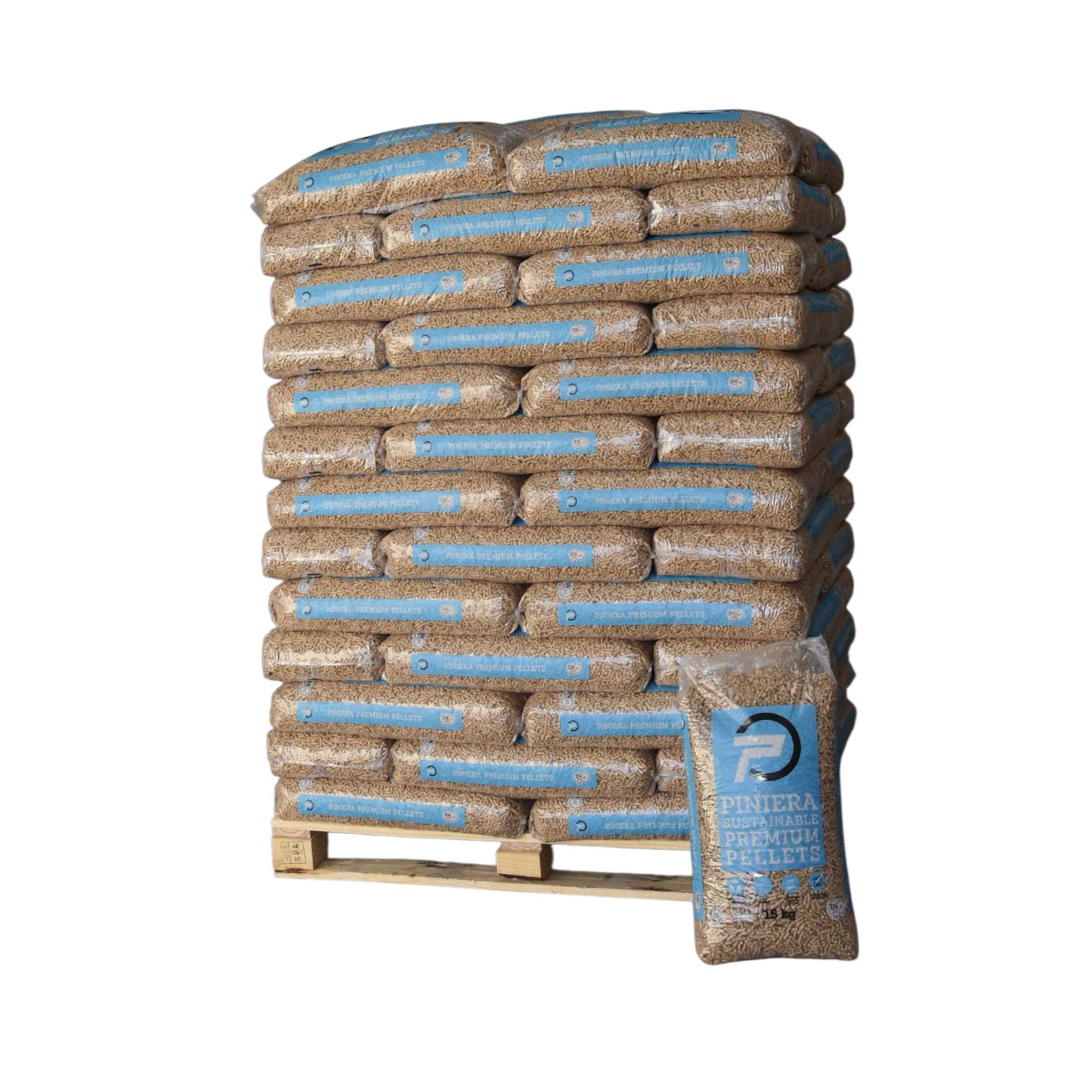 Piniera Witte Houtpellets EN+A1 - Zak 15 kg | TOP-PELLETS